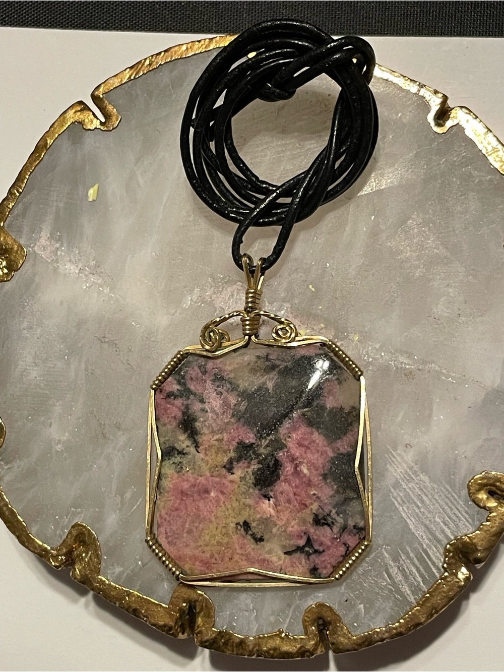 Pink Rhodonite Necklace #8994 - Picture 2 of 9
